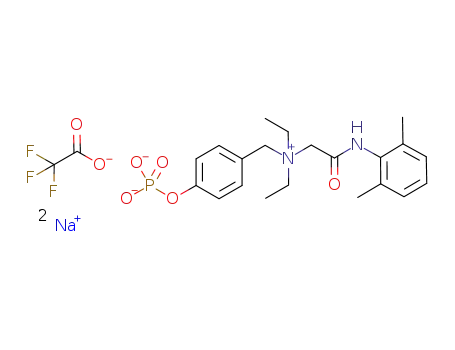 [(2,6-dimethylphenylcarbamoyl)methyl]diethyl-(4-phosphonooxybenzyl)ammonium trifluoroacetate disodium salt