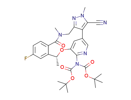 2-[(10R)-3-cyano-12-fluoro-10,15,16,17-tetrahydro-2,10,16-trimethyl-15-oxo-2H-4,8-methenopyrazolo[4,3-h][2,5,11]benzoxadiazacyclotetradecin-7-yl]imidodicarbonic acid 1,3-bis(1,1-dimethylethyl) ester